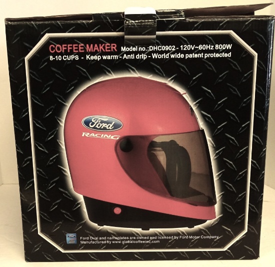FORD RACING HELMET COFFEE MAKER 12" TALL