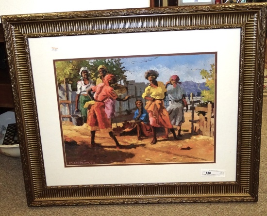 PRINT LADIES GATHERING 28"X32" M.MESSAM 1998
