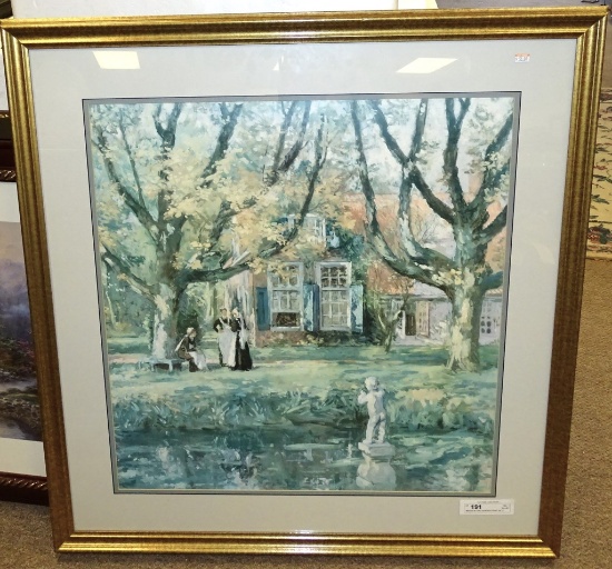 MAIDS IN THE GARDEN PRINT 34" X 35"-VERY NICE