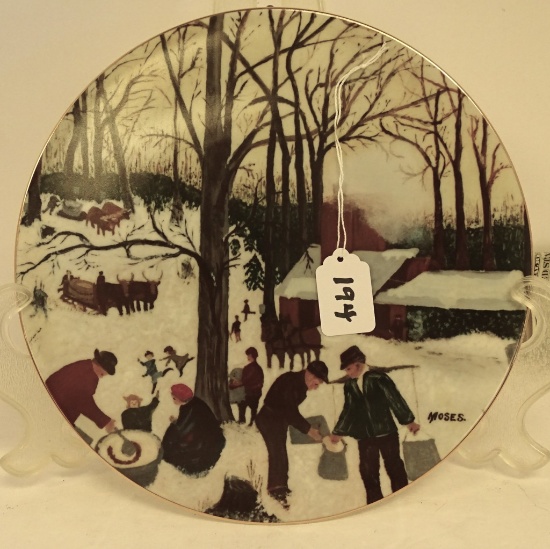 GRANDMA MOSES PLATE BRINGING IN THE SYRUP 10 1/4"