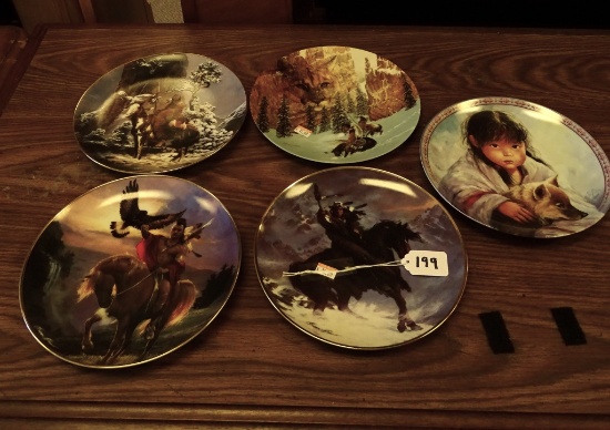 LOT OF 5 NATIVE AMERICAN PLATES 8"