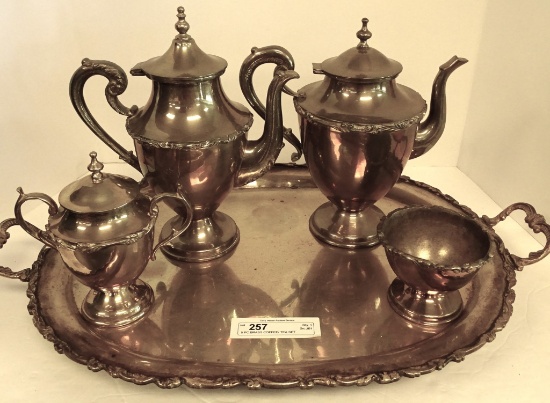 5 PC BRASS COFFEE/ TEA SET