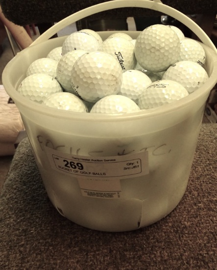 BUCKET OF GOLF BALLS