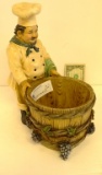 CHEF FIGURINE WITH WINE BUCKET