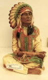 NATIVE AMERICAN CHIEF FIGURE WITH PEACE PIPE