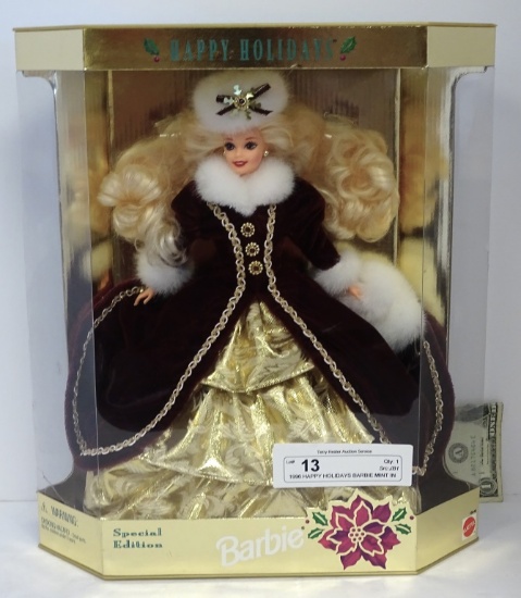 1996 HAPPY HOLIDAYS BARBIE MINT IN THE BOX