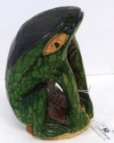 CARVED WOOD FROG 7 1/2