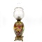 LARGE ANTIQUE HAND PAINTED IRIS OIL LAMP