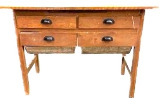 EARLY OAK BASE TO KITCHEN CUPBOARD W/TIN DRAWERS