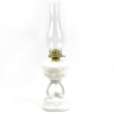 WHITE LG WRIGHT MILK GLASS LAMP 12.5