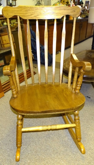 LARGE OAK ROCKING CHAIR