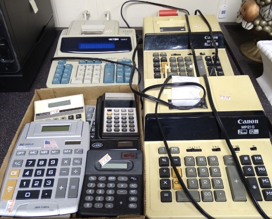 3 ADDING MACHINES & 7 MISC CALCULATORS