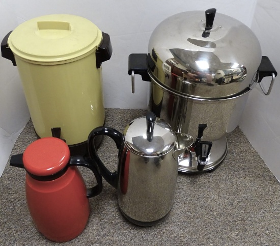 4 PC COFFEE  URNS PERKS