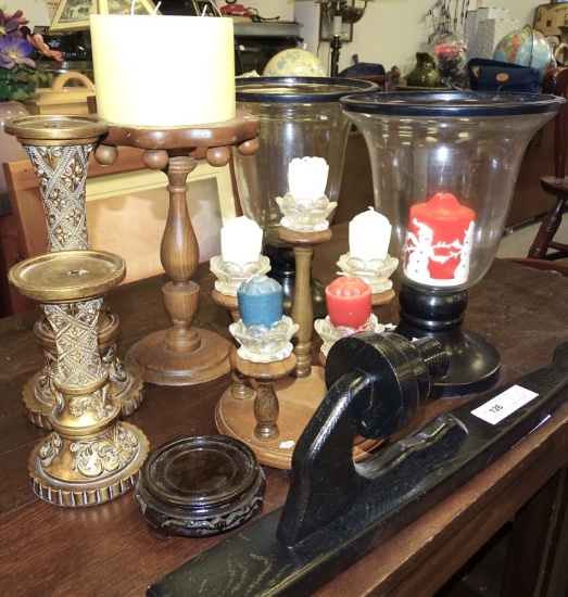 LARGE BOX LOT OF CANDLE HOLDERS