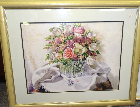 LARGE FRAMED FLORAL PRINT