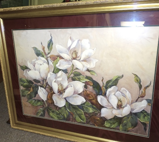 BEAUTIFULLY FRAMED MAGNOLIA PRINT