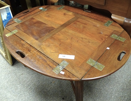 DROPSIDE SERVING TABLE W/BRASS HINGES 30"X39"X19"