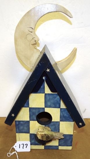 NICE BIRD HOUSE WITH CRESCENT MOON 15" TALL