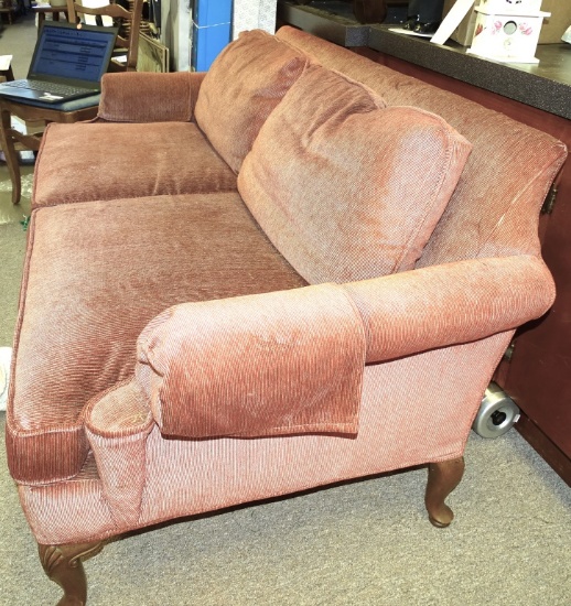 60" LONG BURGUNDY LOVE SEAT-VERY COMFORTABLE