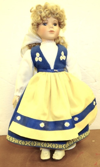 SWEDEN PORCELAIN DOLL 17" TALL