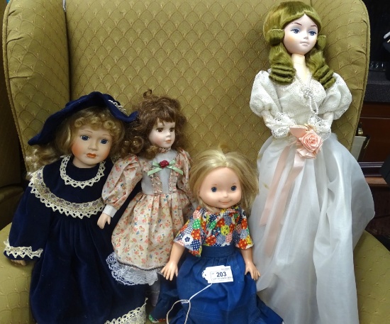 LOT OF 4 MISC DOLLS-ALL SIZES