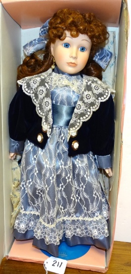 MYD BEAUTIFUL DOLL & BLUE DRESS 17" TALL