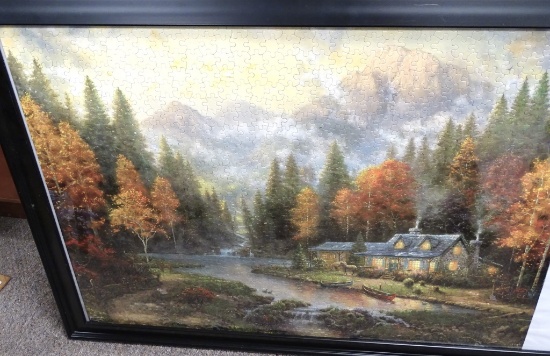 GROUP OF PRINTS,TRAY,& FRAMED PUZZLE