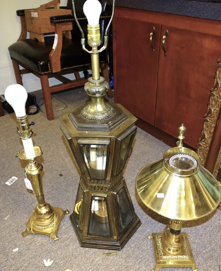 3 BRASS LAMPS