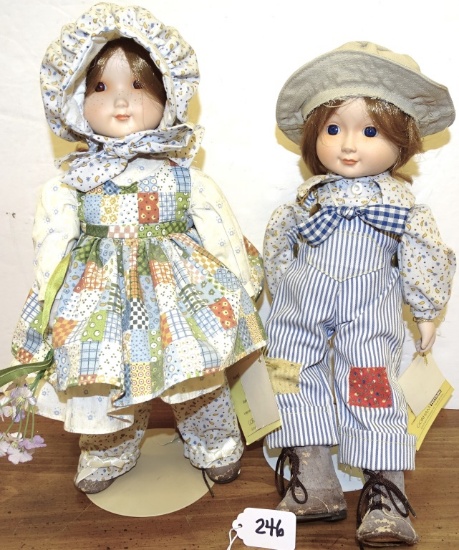 2 GORHAM HOLLY HOBBY DOLLS 14" TALL