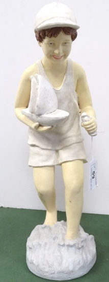 CERAMIC BOY AT THE BEACH FIGURE