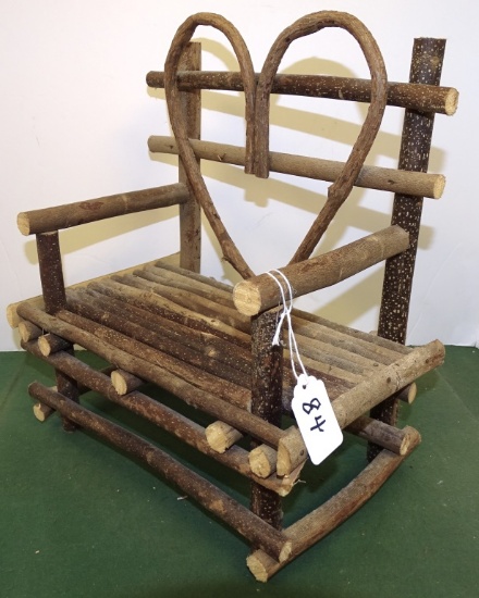 PRIMITIVE DOLL TWIG BENCH 11" LONG X 12" HIGH