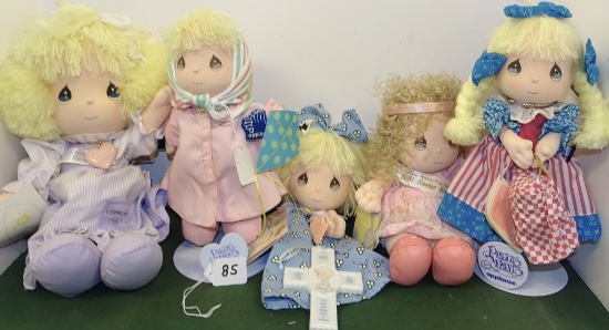 5 PRECIOUS MOMENTS DOLL & PORCELAIN CROSS