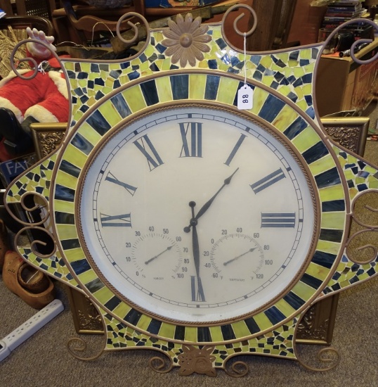HUGE METAL WALL CLOCK 32"-SEE DESC