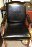 BLACK LEATHER CHAIR NAIL HEAD TRIM