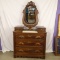 WALNUT WISHBONE DRESSER WITH MARBLE INSERT 1890's