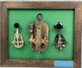 DISPLY OF 3 VINTAGE TELEGRAPH KEY SIGNALS