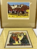 TWO BLOCK PRINTS BY JERRY PEPPERMAN