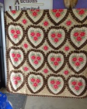 CHENILLE BEDSPREAD W/ HEARTS 90