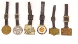 SIX VINTAGE WATCH FOBS ENAMEL McCORMICK-DEERING +