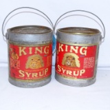 2 KING SYRUP CANS PAPER LABELS 5 LBS