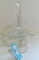 ETCHED FLOWER CRYSTAL BASKET WITH APPLIED HANDLE