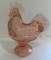 VINTAGE PINK ROOSTER CANDY DISH