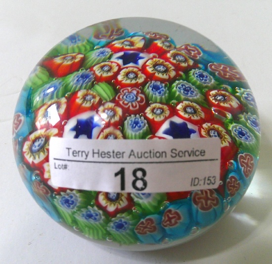 MULTI COLOR MILLEFIORI PAPERWEIGHT