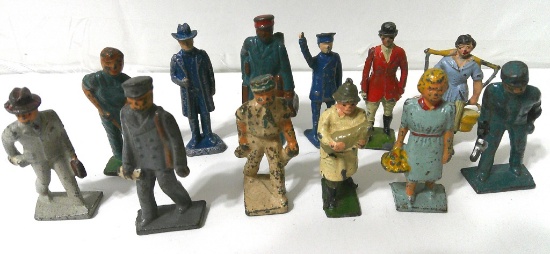 12 VINTAGE LEAD FIGURES