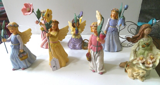 GROUP OF 6 WILDFLOWER ANGELS BY DEMDACO