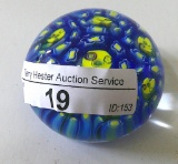 VMI MURANO BLUE & YELLOW PAPERWEIGHT