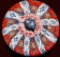 MILLEFIORI 9 SPOKE LATTICINO PAPERWEIGHT
