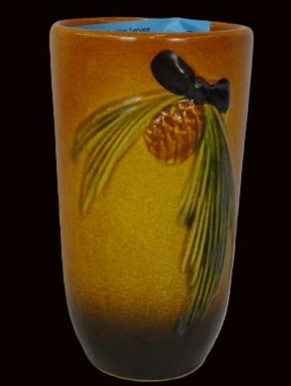 1953 VINTAGE ROSEVILLE PINE CONE BROWN ART