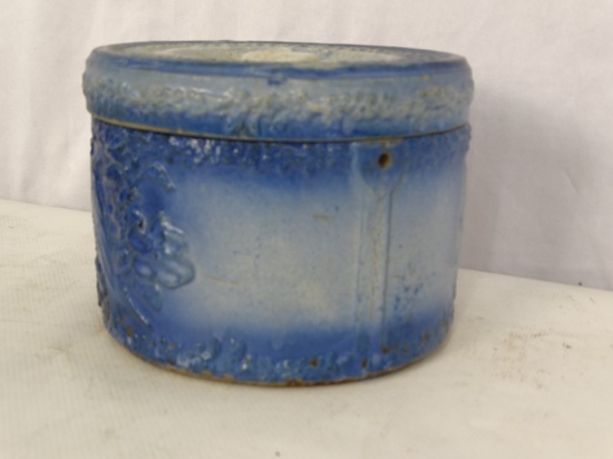 SALT GLAZE BLUE & WHITE BLUE BIRDS W/ TOP