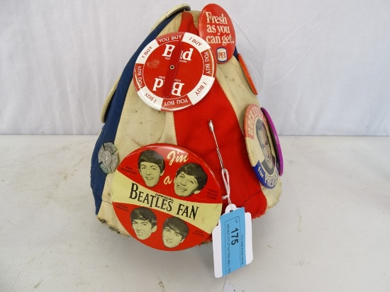 VINTAGE LOT OF HAT PINS 1960's -1970's BEATLES, BT